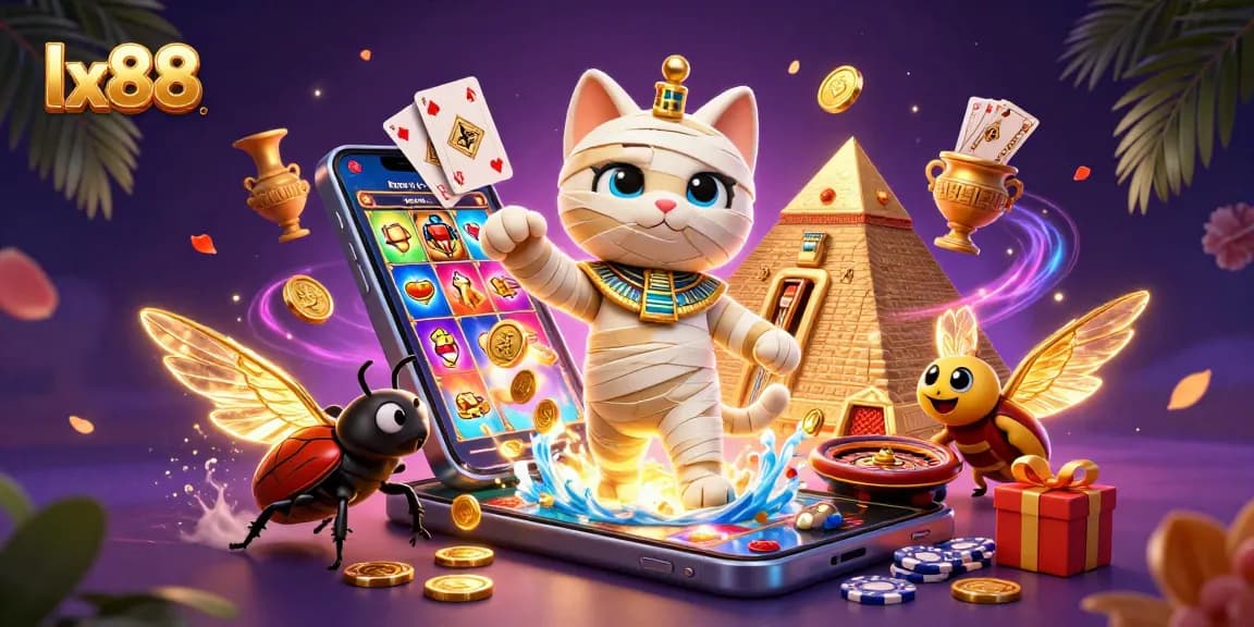 Experience vibrant gameplay with lx88 in this immersive casino scene featuring dynamic characters and games.