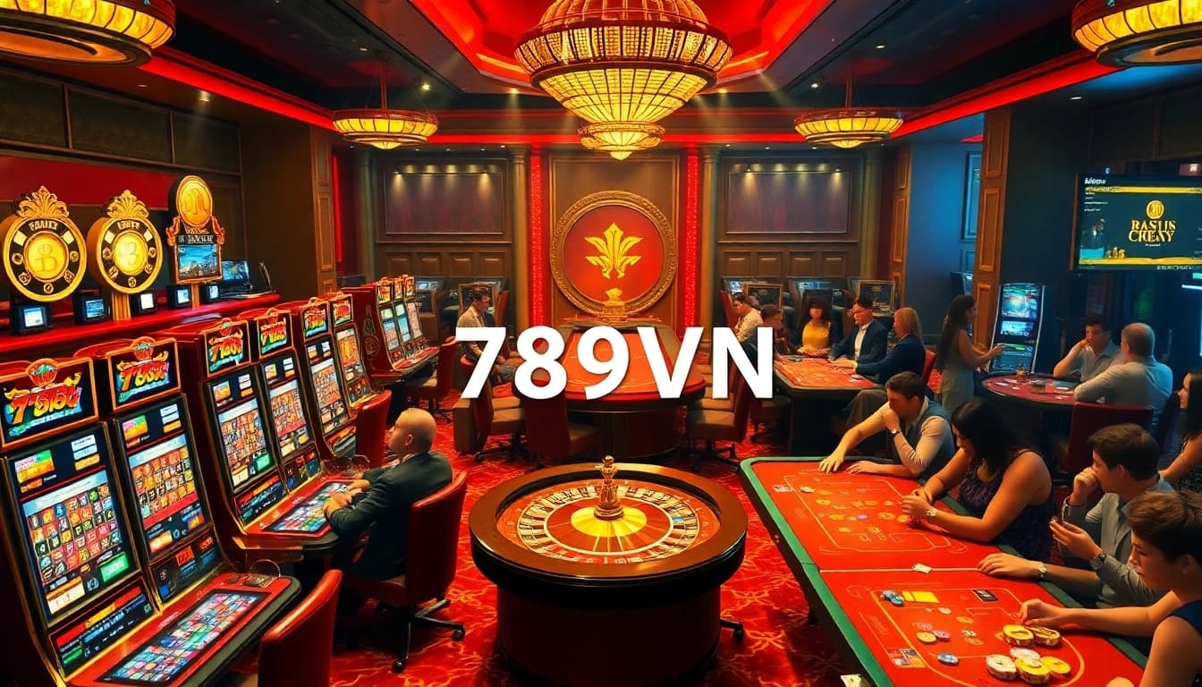 Experience the thrill of gaming at 789VN with vibrant casino tables and players in action.