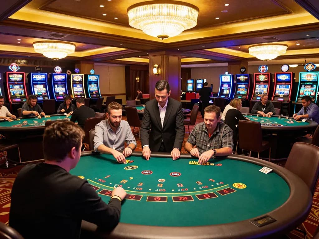 Players enjoying blackjack at w 88 casino, showcasing excitement and strategic gameplay.