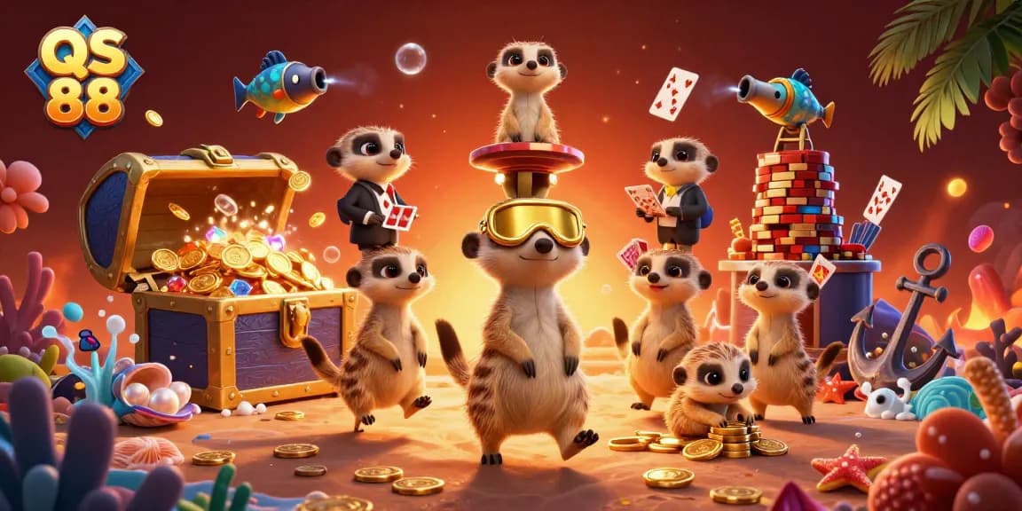 Explore the vibrant world of QS 88 with meerkats running an exciting casino operation.