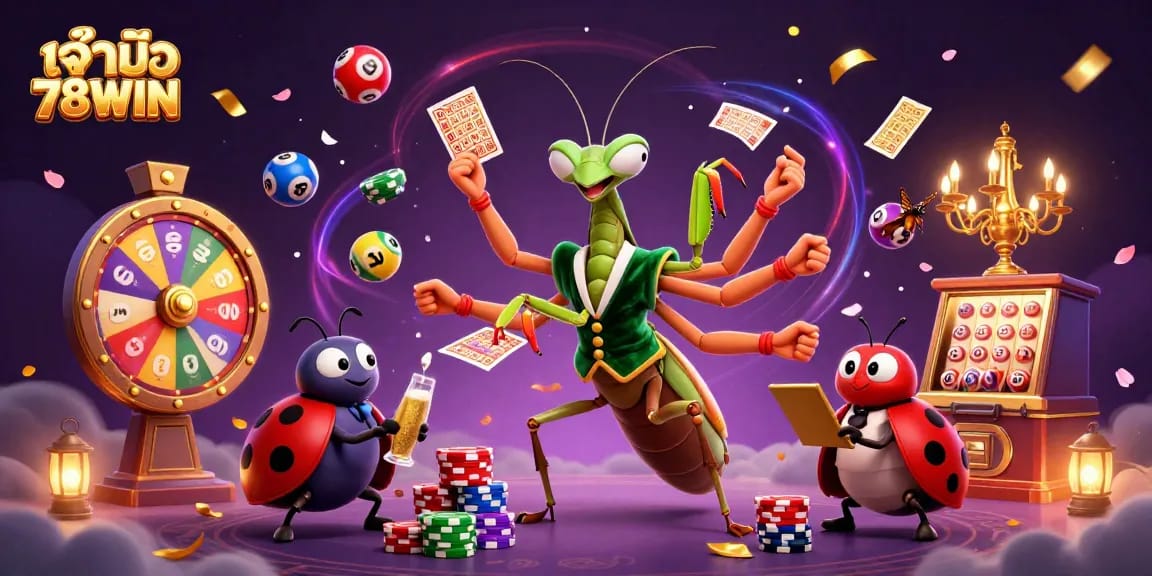 Experience the exhilarating gaming adventures at เจ้ามือ 78WIN with vivid lottery elements and characters.