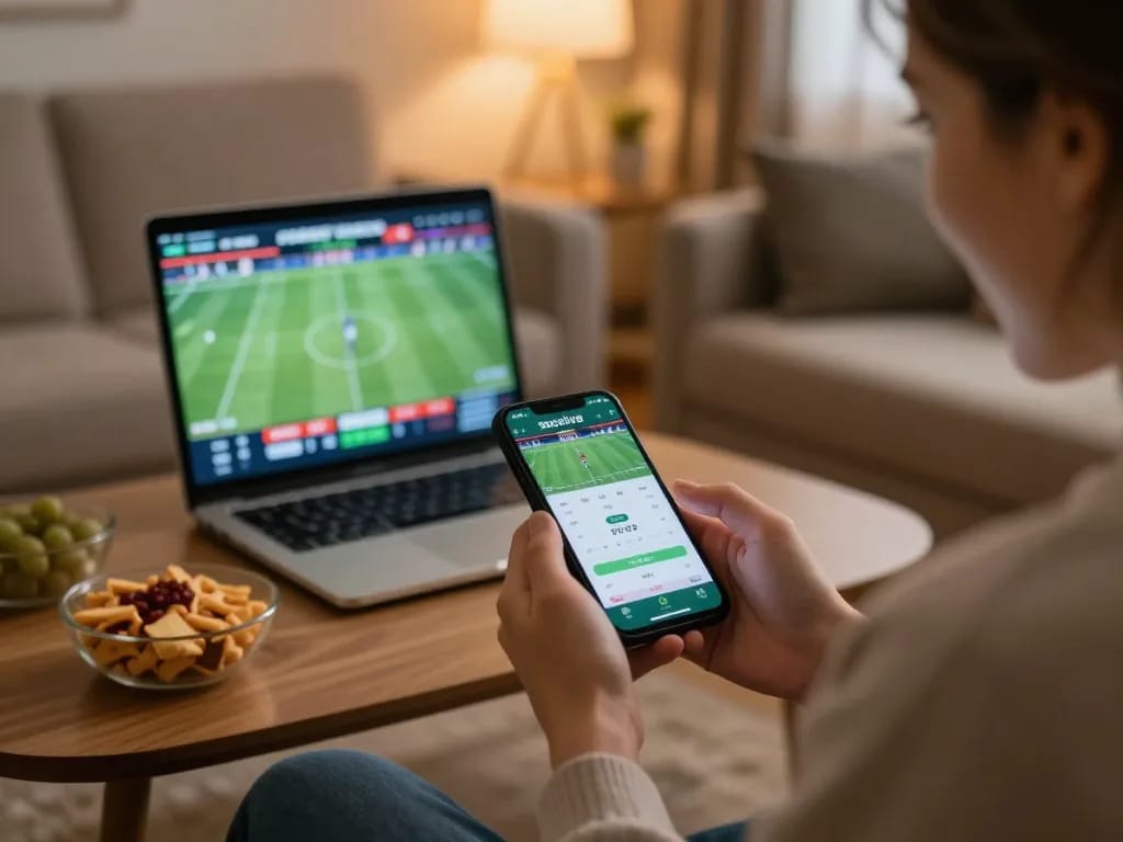 Socolive sports betting excitement on smartphone during a cozy home session