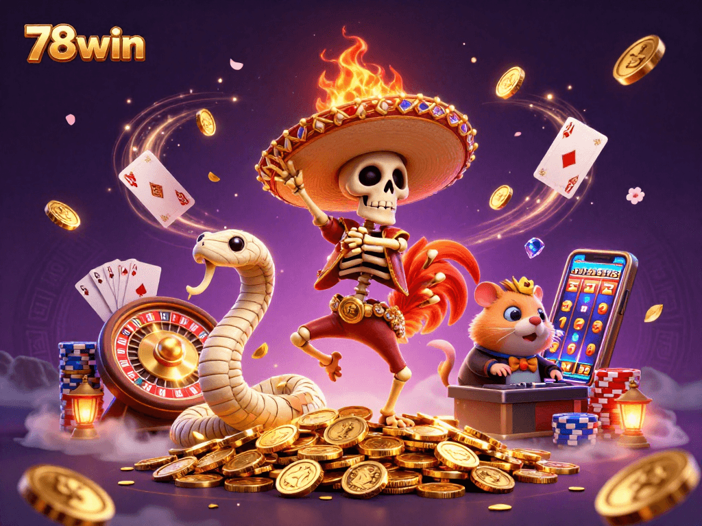 Watch the 78win party as characters celebrate a jackpot with vibrant casino elements!