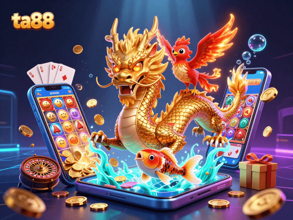 Engage with thrilling slots at ta88, featuring vibrant characters and lively gaming elements.