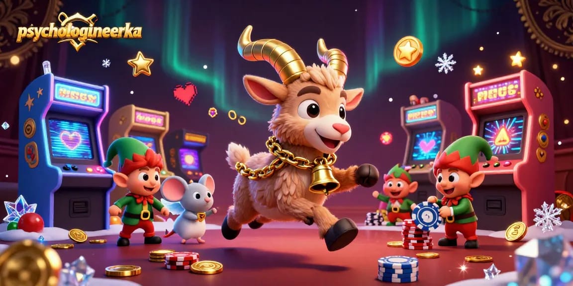 Experience the excitement of psychologeneureka as the Krampus goat delights players in a thrilling holiday-themed casino.