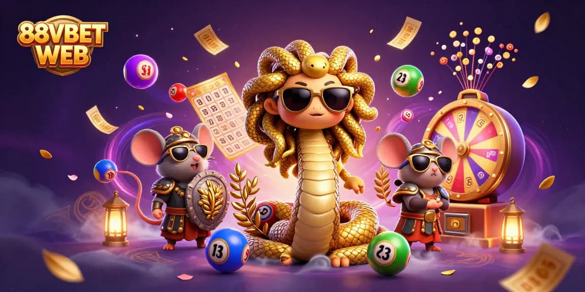 Experience the thrill of gaming at 88VBET WEB with vibrant lottery elements in a dynamic scene.