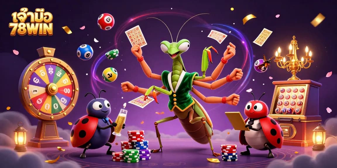 Experience the exhilarating gaming adventures at เจ้ามือ 78WIN with vivid lottery elements and characters.