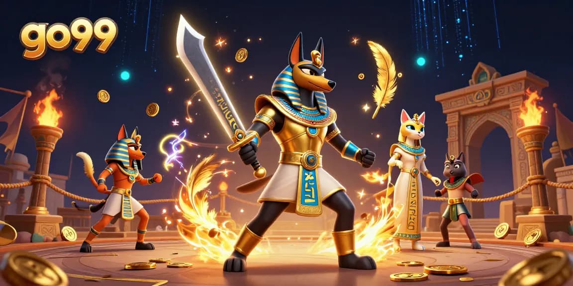 Experience thrilling gameplay at go99, where Egyptian warriors guard a mesmerizing casino.