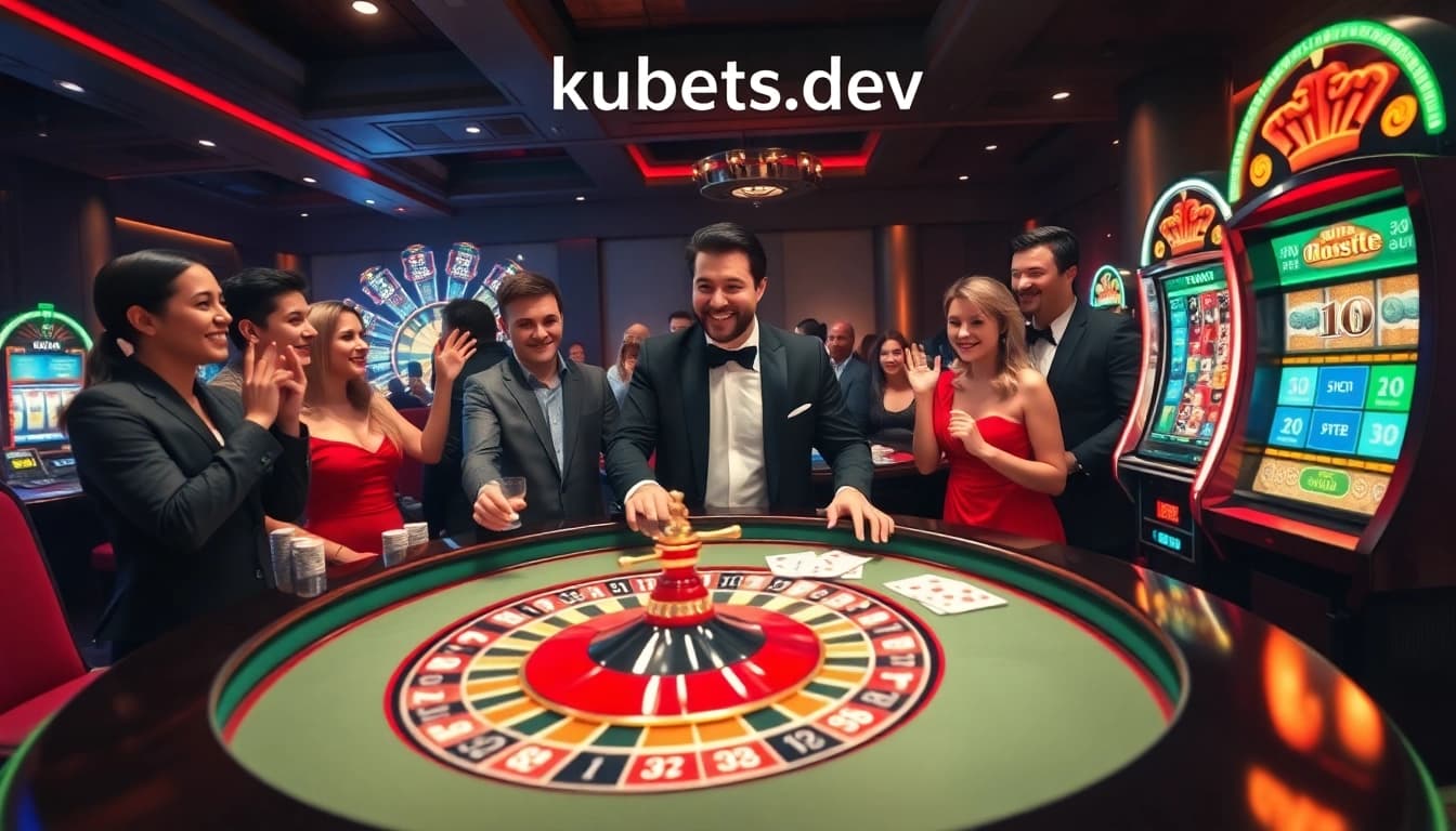 Players experience thrilling wins at kubetz.dev's luxurious casino tables with roulette and blackjack.