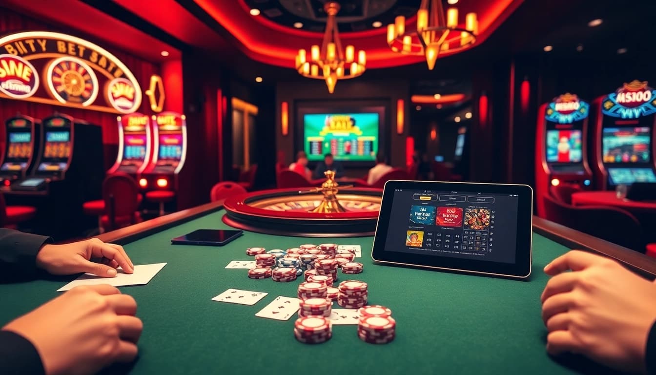 Experience the thrill of u888 bet with Baccarat and casino games on an elegant table.