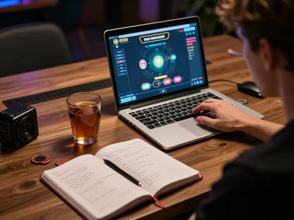Player engaged in an ALO8 live blackjack game, showcasing strategic gaming and focused atmosphere.