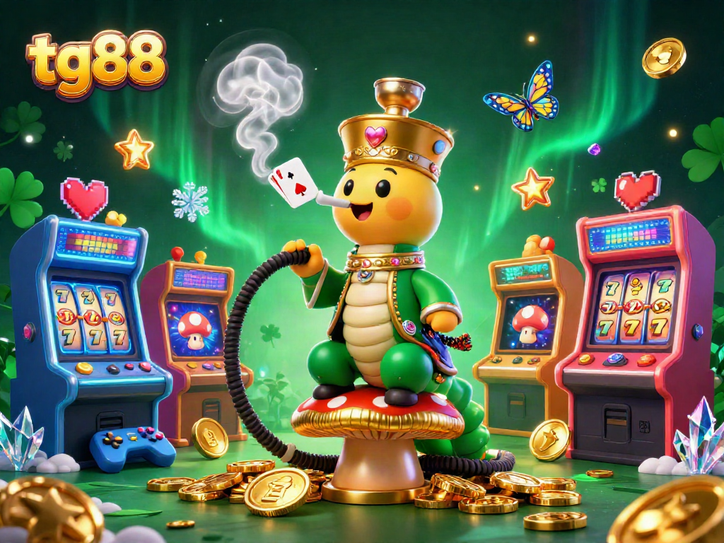 Engage with tg88's lively 3D casino illustration showcasing vibrant game elements and captivating characters.