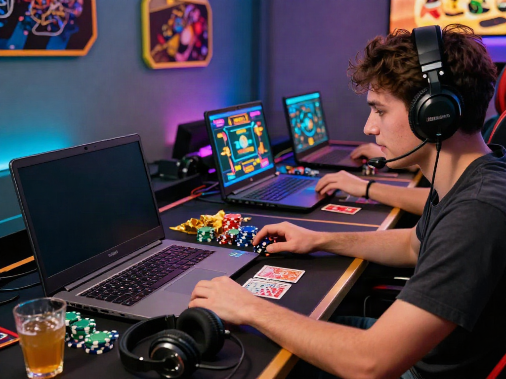 Exciting online gaming experience featuring 78win com with a player immersed in casino gameplay.