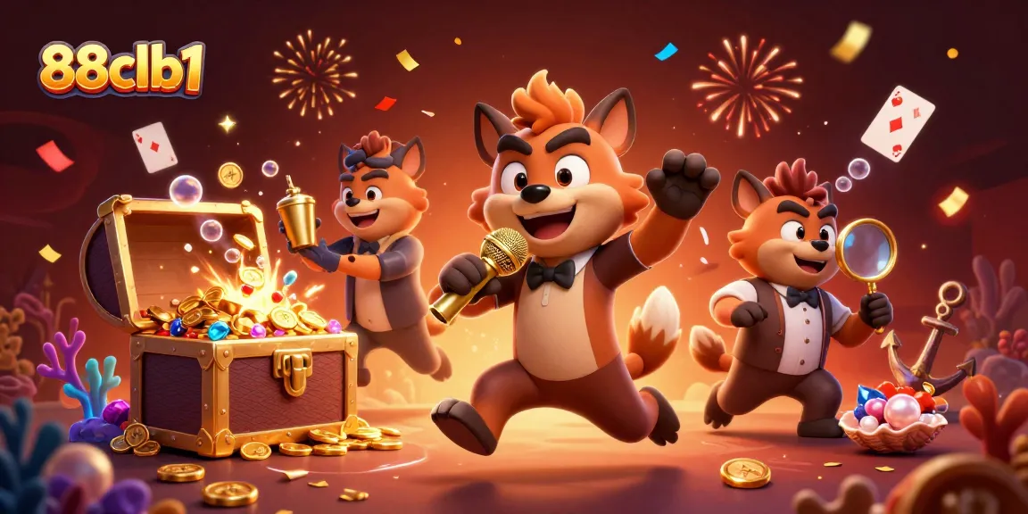Experience the thrills of 88clb1 with lively hyena characters in a vibrant casino scene.