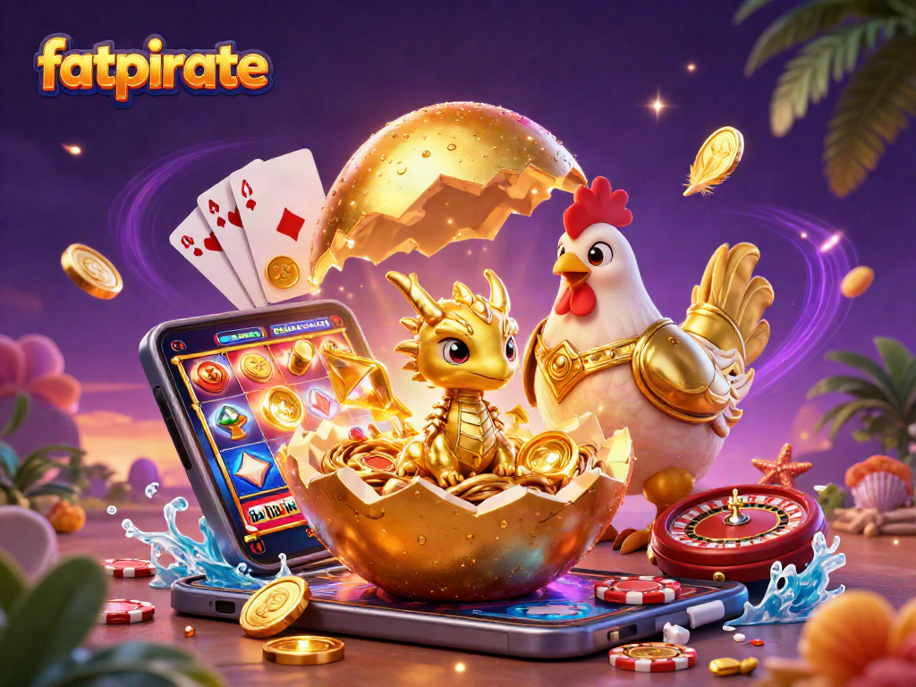 Join the adventure at fatpirate with a golden dragon and vibrant casino elements!