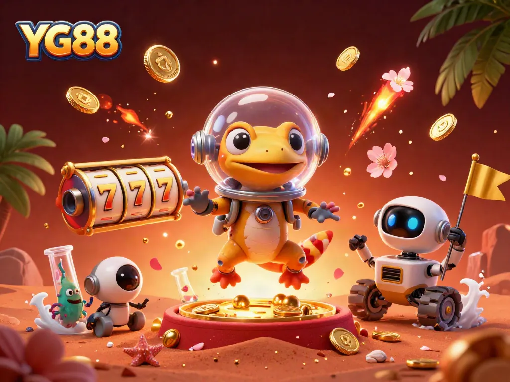 Engage with YG88’s virtual casino experience as a cartoon gecko uncovers hidden treasures.