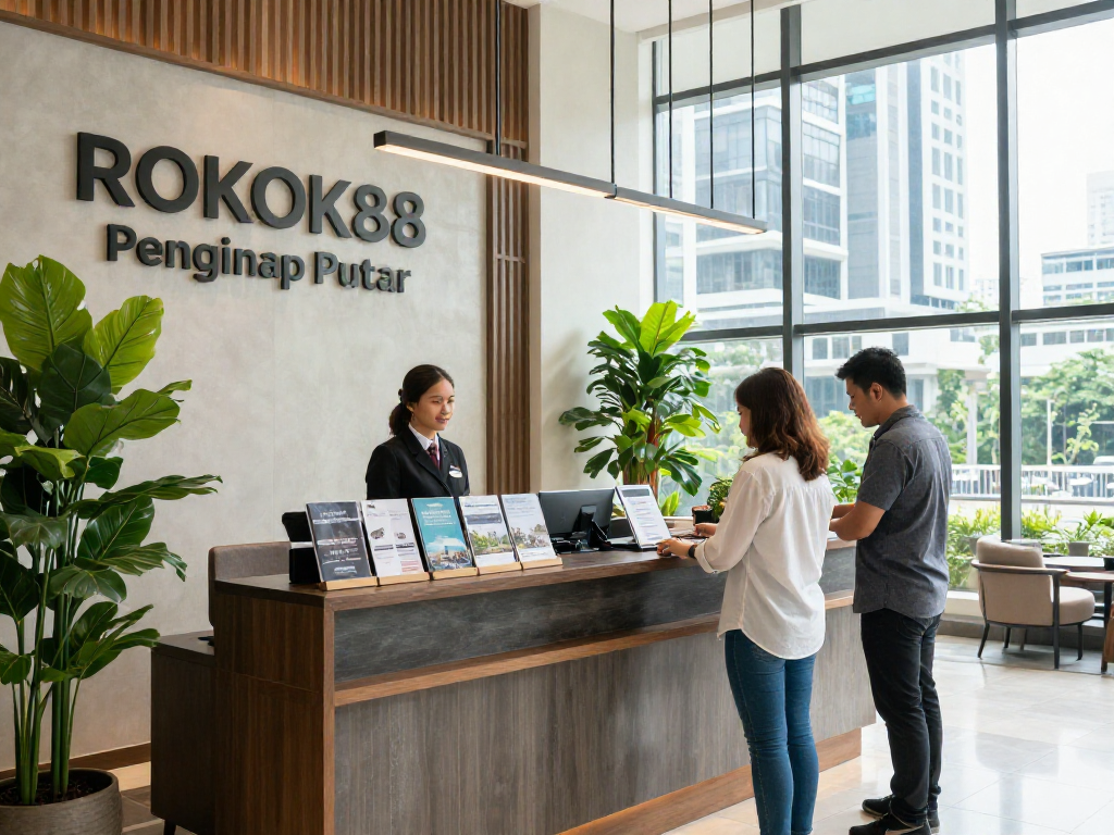 Experience the comfort of ROKOK88 in Jakarta Pusat with stylish lobby and friendly service.