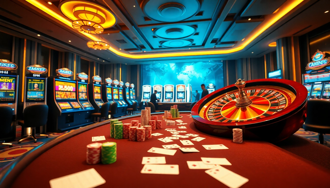 MM88 casino scene showcasing dynamic poker action, colorful chips, and roulette excitement