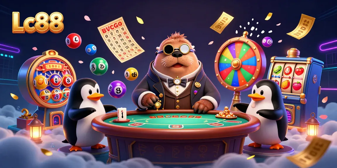 Experience thrilling gameplay with Lc88 in this vibrant underwater casino scene featuring unique characters.
