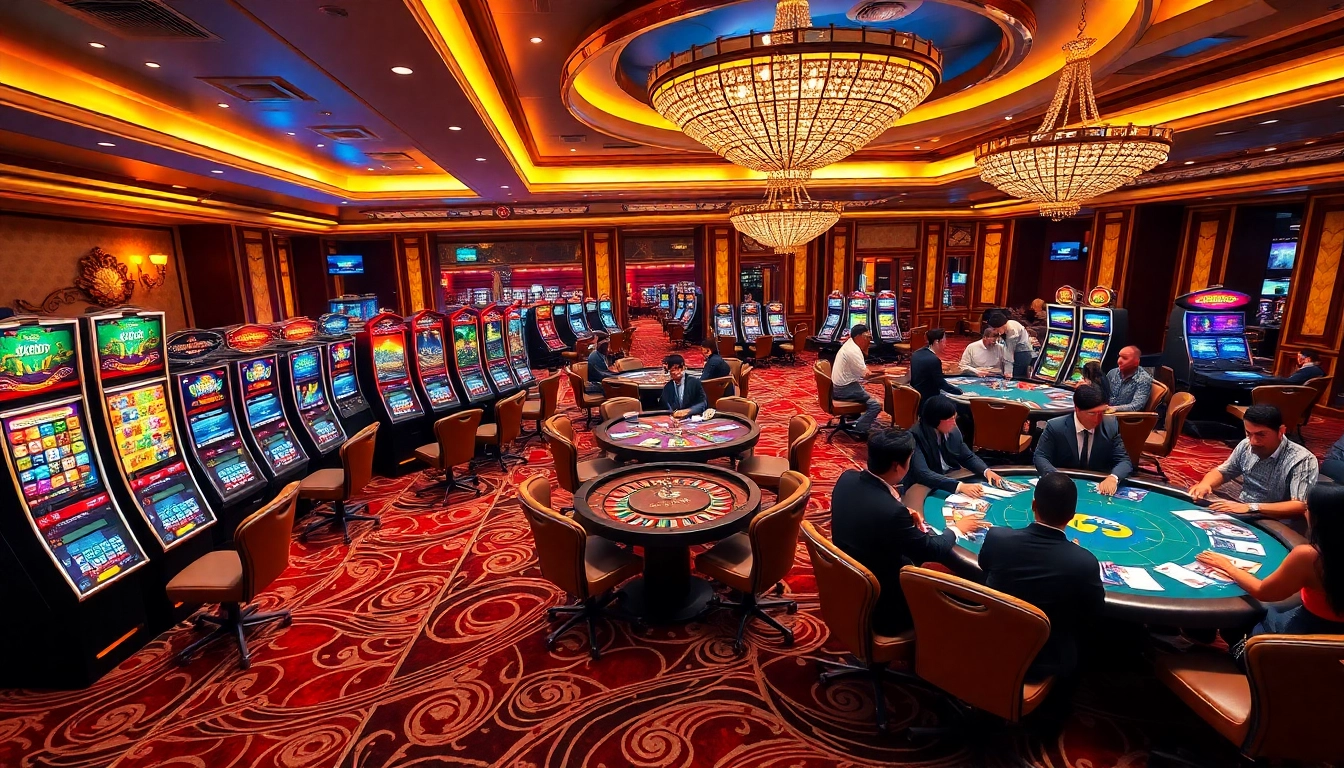 Trải nghiệm cảm giác hồi hộp cùng JD88 tại một casino sang trọng, nơi có nhiều hoạt động chơi game sôi động.