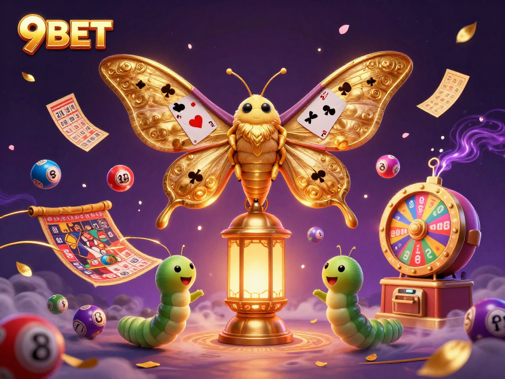 Experience thrilling gameplay with 9BET in this vibrant, dynamic casino-themed illustration.