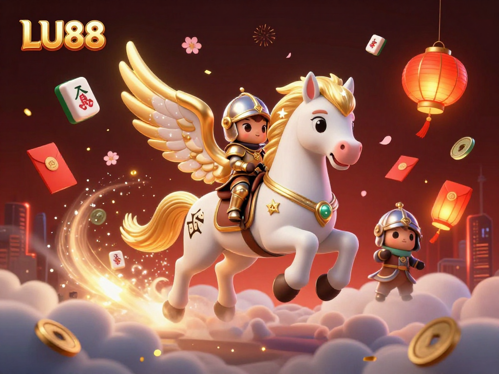 Experience the dynamic world of gaming with LU88, featuring celestial characters amidst 3D gambling elements.