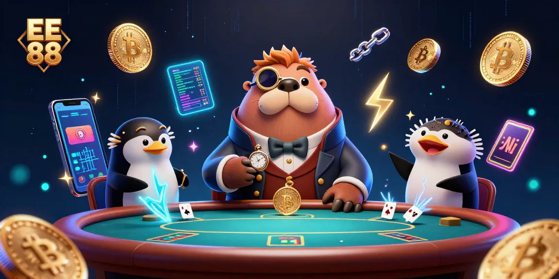 Play exciting poker with EE 88 at an underwater casino featuring unique cartoon characters.