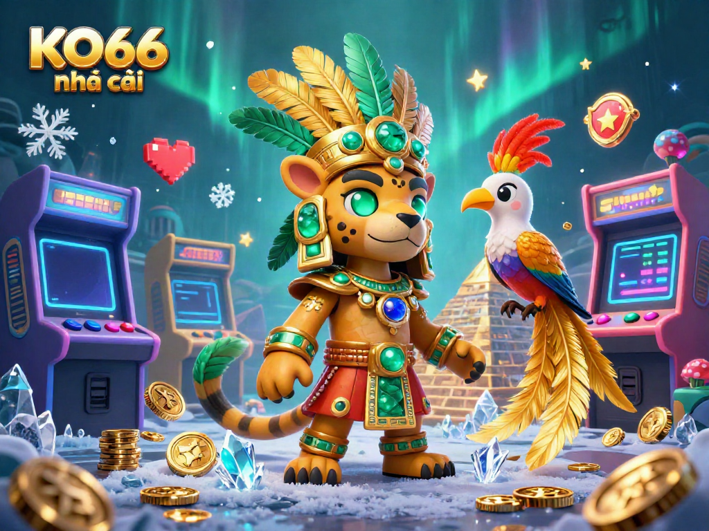 Experience thrilling gameplay at KO66 nhà cái with vibrant casino art featuring colorful game elements.
