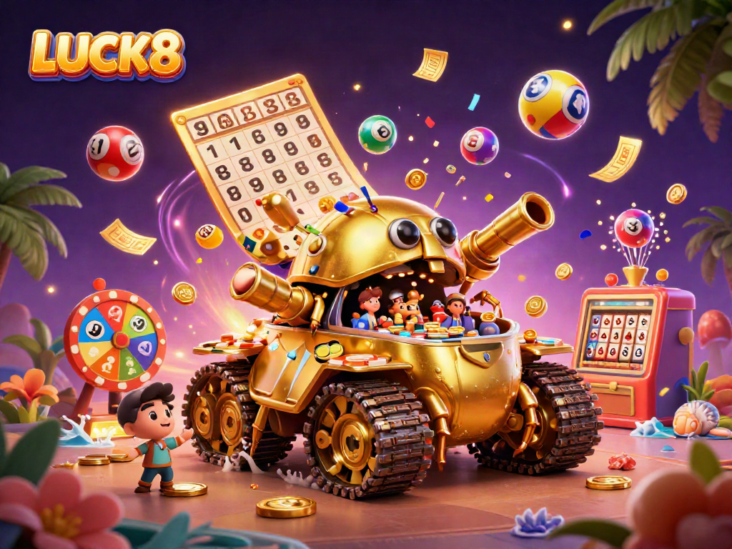 LUCK8 brings excitement to life with a golden beetle tank casino, dynamic elements, and vibrant visuals.
