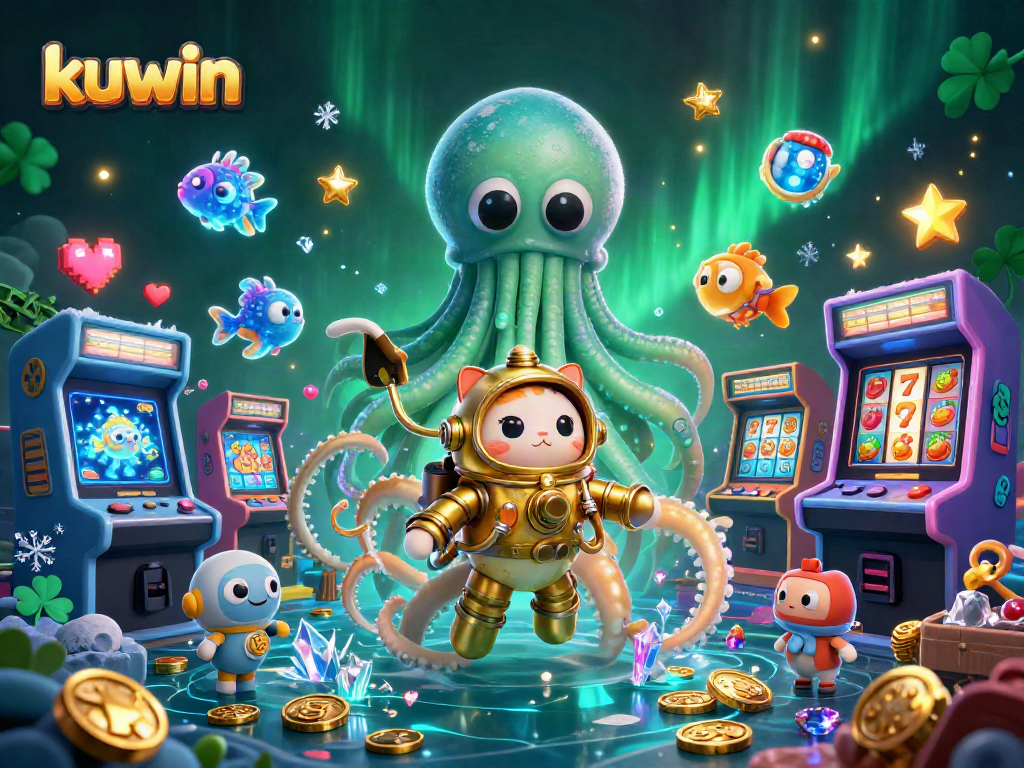 Kuwin immerses players in a vibrant casino world with arcade elements and celebrated characters.
