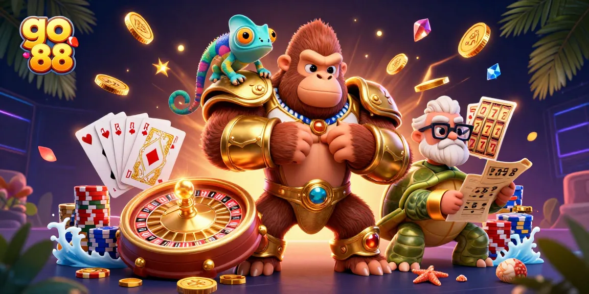 Experience exciting wins at go 88 with vibrant casino elements and dynamic characters in a colorful gaming scene.