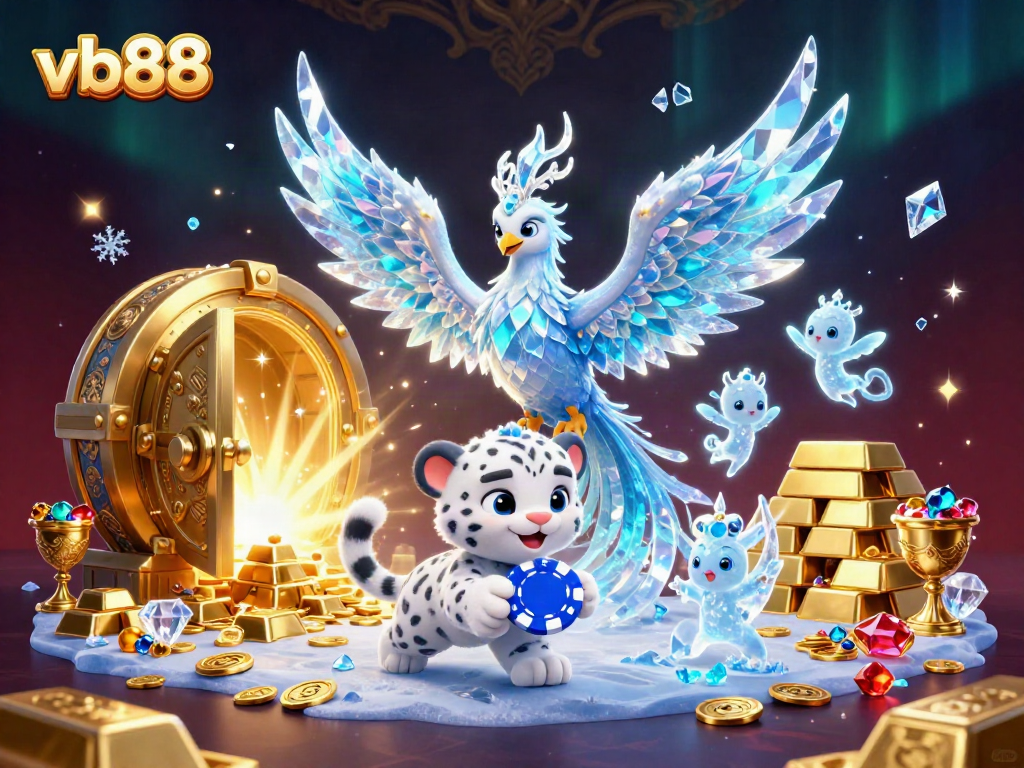 Experience the magic of vb88 with a vibrant illustration of a phoenix and treasures!