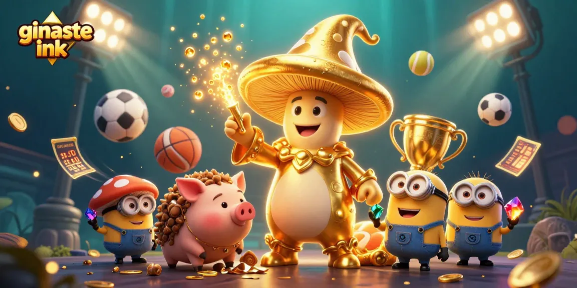Bet on winning strategies with ginaste ink in a vibrant, magical casino scene.