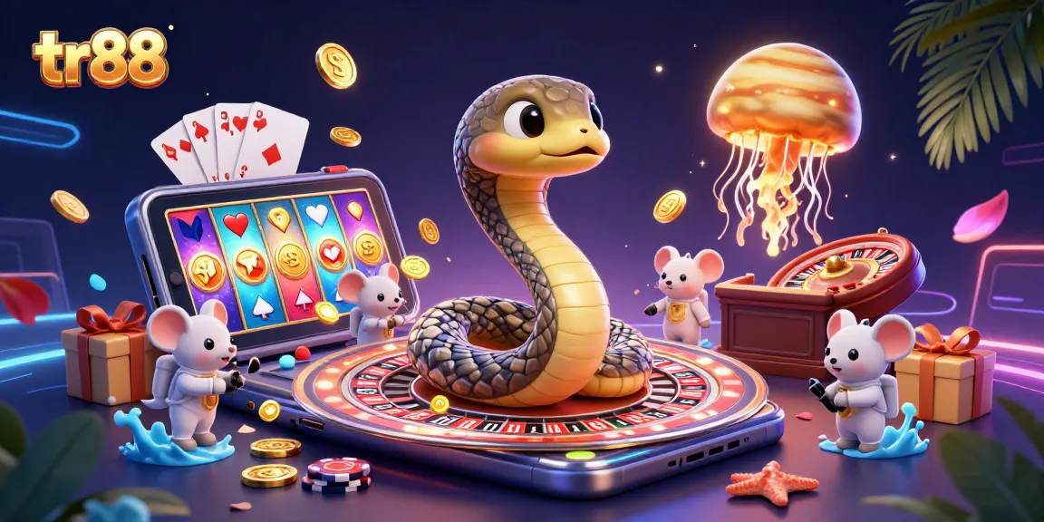 Place bets on cosmic roulette with tr88's enchanting casino scene featuring vibrant space elements.