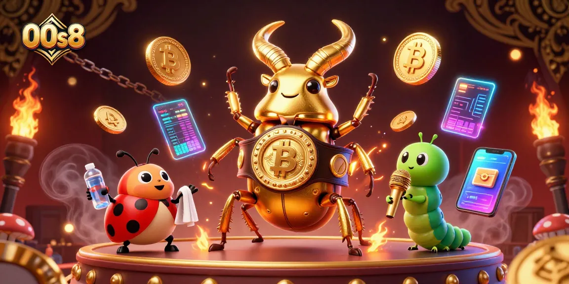 Experience thrilling gambling with vibrant 00s8 casino elements showcasing crypto coins and dynamic characters.