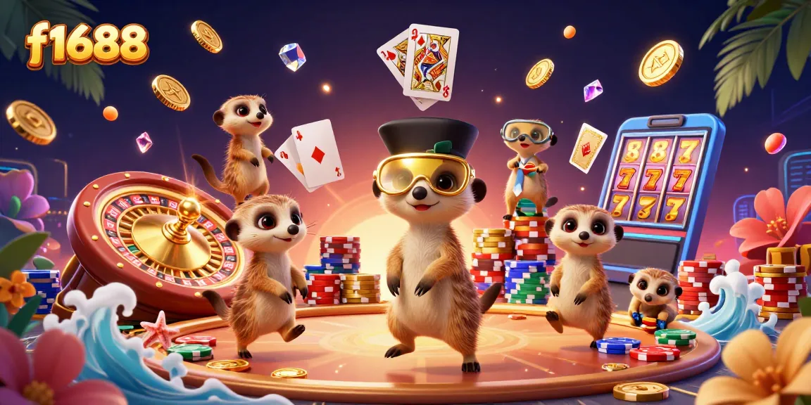Engage in exciting gameplay with f1688's innovative gaming adventures featuring meerkats running a casino.