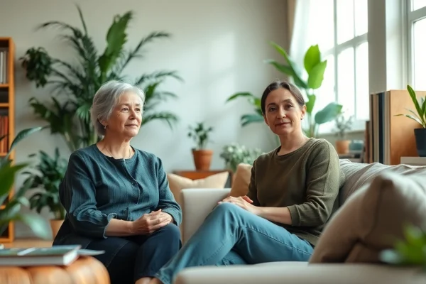 A serene therapy space illustrating effective mental health tips in a calming environment.
