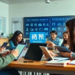 Modern digital education environment showcasing 有道 translation tools in use.