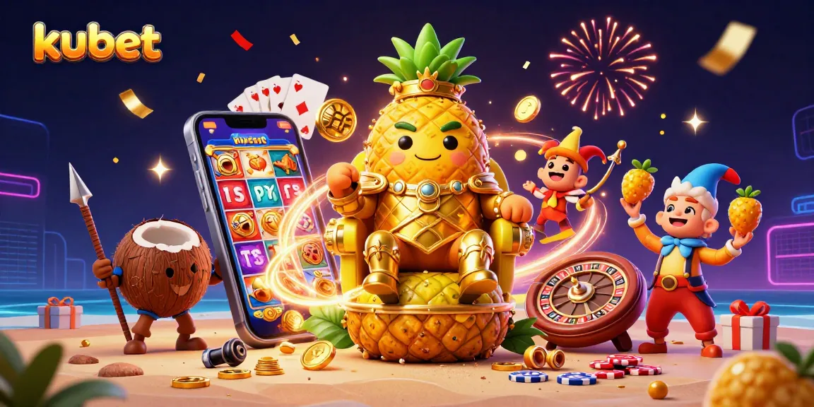 Experience thrilling gameplay with kubet, featuring vibrant characters and exciting casino elements in a festive scene.