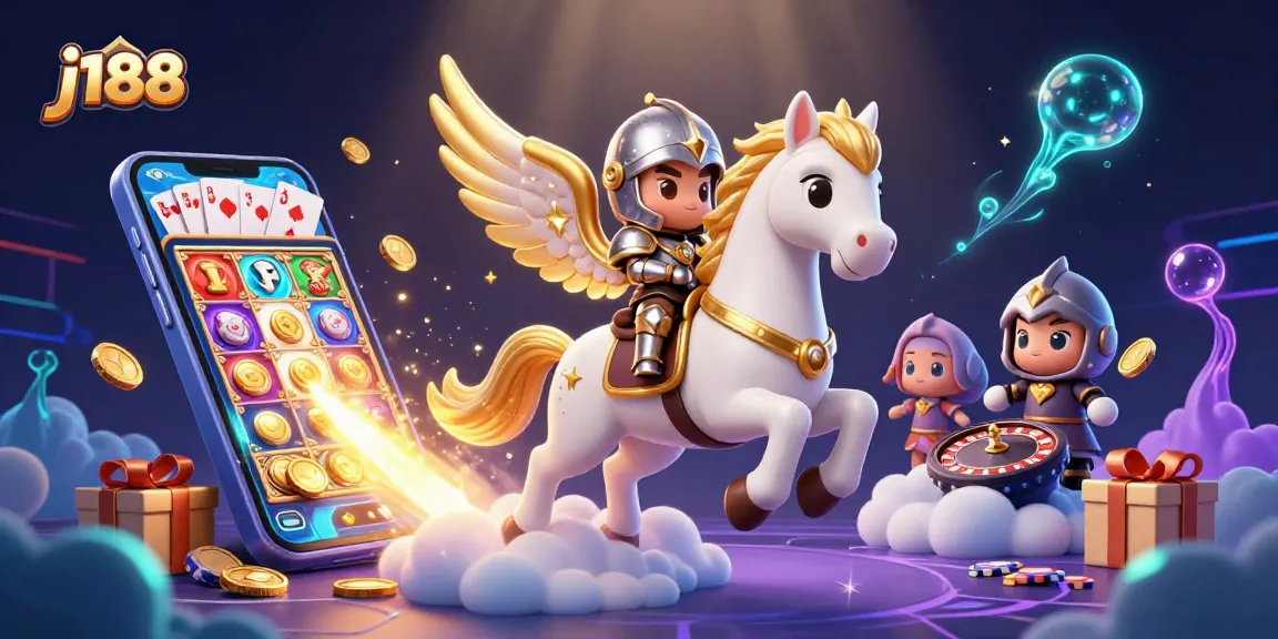 Experience exciting gaming action at j188 with this animated slot and gaming illustration.