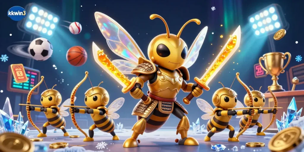 Engage in thrilling action with kkwin3 as a golden hornet samurai leads a dynamic sports betting scene.