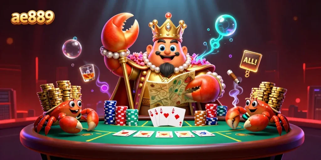 Experience thrilling gameplay at ae889 with the golden crab emperor and exciting poker elements.